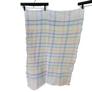 Vintage Beacon Thermal Baby Blanket Plaid 100% Cotton Waffle Weave Pastel